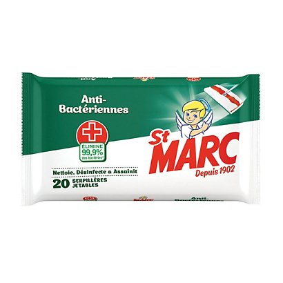 Lingettes désinfectantes sols St Marc antibactériennes, étui de 20 - 1