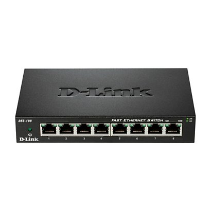 D-Link DES-108, Non-géré, Fast Ethernet (10/100), Full duplex - 1