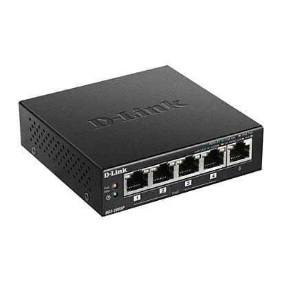 D-Link DGS-1005P, Non-géré, L2, Gigabit Ethernet (10/100/1000), Full duplex, Connexion Ethernet, supportant l'alimentation via ce port (PoE), Montage - 1