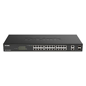 D-Link DGS-1100-26MPV2, Géré, L2, Gigabit Ethernet (10/100/1000), Full duplex, Connexion Ethernet, supportant l'alimentation via ce port (PoE), Grille