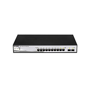 D-Link DGS-1210-10, Gestionado, L2, Gigabit Ethernet (10/100/1000), Bidireccional completo (Full duplex), Montaje en rack, 1U