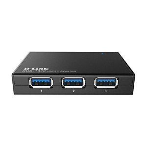 D-Link DUB-1340, USB 3.2 Gen 1 (3.1 Gen 1) Type-A, Negro, CE, FCC, USB 1.0, 1.1, 2.0, 3.0, 5 V, 4 A