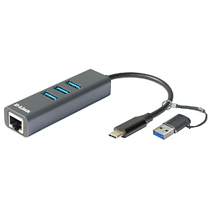 D-Link DUB-2332, Alámbrico, USB Tipo C, 10,100,1000 Mbit/s, IEEE 802.3, IEEE 802.3ab, IEEE 802.3u, Gris, RJ-45, USB 3.2 Gen 1 (3.1 Gen 1) Type-A D-Link DUB-2332, Alámbrico, USB Tipo C, 10,100,1000 Mbit/s, IEEE 802.3, IEEE 802.3ab, IEEE 802.3u, Gris, RJ-45, USB 3.2 Gen 1 (3.1 Gen 1) Type-A