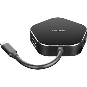 D-Link DUB-M420, Alámbrico, Thunderbolt 3, 60 W, Negro, Plata, 5 Gbit/s, 4096 x 2160 Pixeles