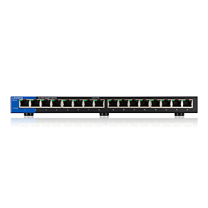 Linksys Conmutador Gigabit de escritorio con 16 puertos (LGS116), No administrado, Gigabit Ethernet (10/100/1000), Montaje de pared LGS116-EU