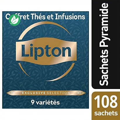 Lipton Exclusive Selection Coffret Thés et Infusions - 108 sachets pyramide  - Théfavorable à acheter dans notre magasin