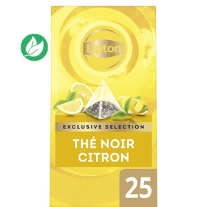 Lipton Exclusive Selection Thé noir aromatisé Citron - 25 sachets pyramide