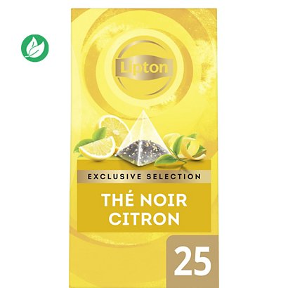 Lipton Exclusive Selection Thé noir aromatisé Citron - 25 sachets pyramide - 1