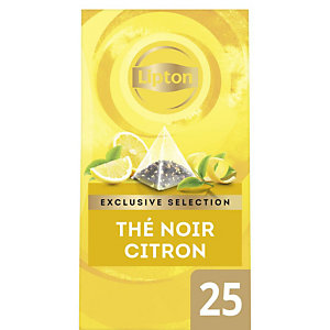 Lipton Exclusive Selection Thé noir aromatisé Citron - 25 sachets pyramide