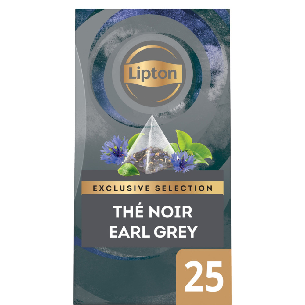 Lipton Exclusive Selection Thé Noir Earl Grey - 25 sachets pyramide