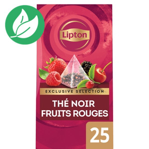 Lipton Exclusive Selection Thé Noir Fruits Rouges - 25 sachets pyramide