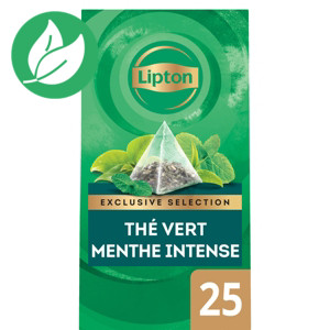 Lipton Exclusive Selection Thé Vert Menthe Intense 25 Sachets Pyramide