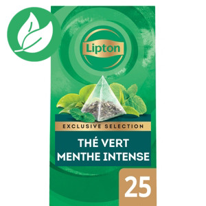 Lipton Exclusive Selection Thé Vert Menthe Intense 25 Sachets Pyramide Lipton Exclusive Selection Thé Vert Menthe Intense 25 Sachets Pyramide