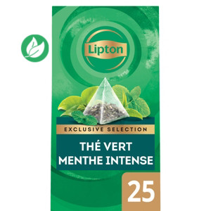Lipton Exclusive Selection Thé Vert Menthe Intense 25 Sachets Pyramide