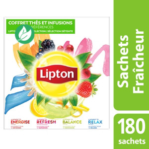 Lipton Feel Good Selection Coffret Thés et Infusions - 180 sachets  fraîcheur - Théfavorable à acheter dans notre magasin