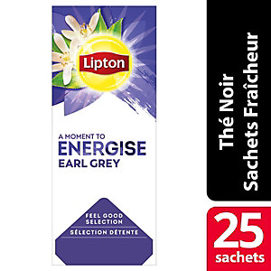 Lipton Feel Good Selection Thé Noir Earl Grey - 25 sachets fraîcheur