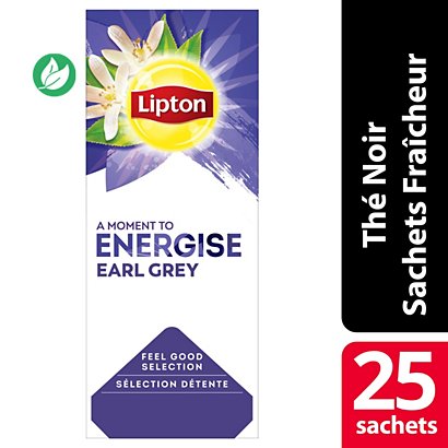 Lipton Feel Good Selection Thé Noir Earl Grey - 25 sachets fraîcheur - 1