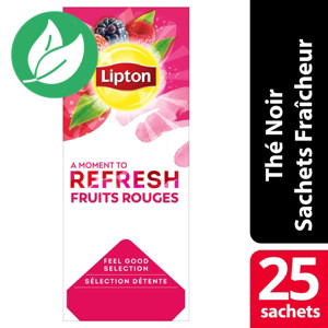 Lipton Feel Good Selection Thé Noir Fruits Rouges - 25 sachets fraîcheur Lipton Feel Good Selection Thé Noir Fruits Rouges - 25 sachets fraîcheur