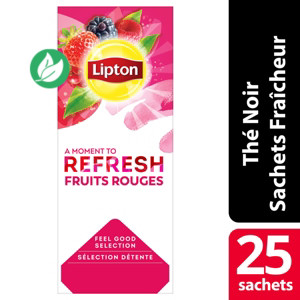 Lipton Feel Good Selection Thé Noir Fruits Rouges - 25 sachets fraîcheur