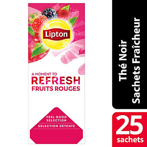 Lipton Feel Good Selection Thé Noir Fruits Rouges - 25 sachets fraîcheur