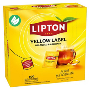 Lipton Thé noir Yellow Label - 100 sachets fraîcheur Lipton Thé noir Yellow Label - 100 sachets fraîcheur