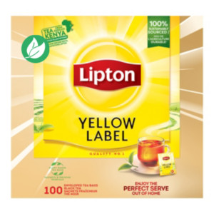 Lipton Thé noir Yellow Label - 100 sachets fraîcheur