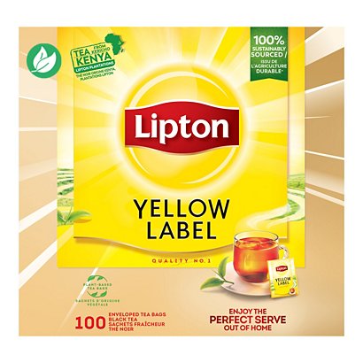 Lipton Thé noir Yellow Label - 100 sachets fraîcheur