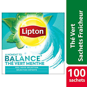 Lipton Thé vert, menthe, sachet, 1,5 g - paquet 100 unités