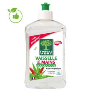 Liquide vaisselle écologique 2 en 1 L'Arbre Vert Aloé Véra 500 ml