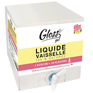 Liquide vaisselle dégraissant Gloss Ecocub citron 10 L