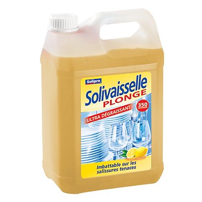 Liquide vaisselle ultra-dégraissant Solivaisselle Solipro citron 5 L - 1