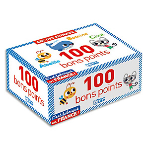 LITO DIFFUSION Boîte de 100 Bons points ABC, recto une lettre et un animal, verso une petite comptine LITO DIFFUSION Boîte de 100 Bons points ABC, recto une lettre et un animal, verso une petite comptine