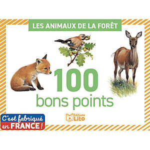 LITO DIFFUSION Boîte de 100 bons points thèmes animaux de la forêt