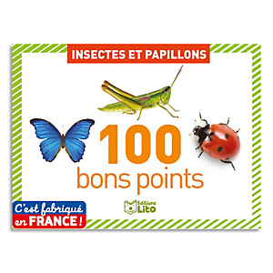 LITO DIFFUSION Boîte de 100 bons points thème insectes et papillons