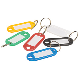 Llaveros de plástico, colores surtidos, bolsa de 100 Llaveros de plástico, colores surtidos, bolsa de 100