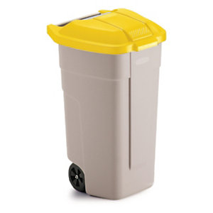 Mülltonne Rubbermaid 100 l mit gelber Deckelfarbe