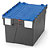 Loadhog Attached Lid Container, 40L, blue, 600 x 400 x 250mm - 1