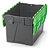 Loadhog Attached Lid Container, 69L, green, 600 x 400 x 400mm - 1