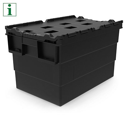 Loadhog Black Recycled Attached Lid Containers - 1