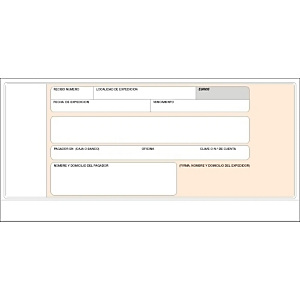 LOAN Talonario preimpreso en castellano de Recibos normalizados Banco, 100 hojas, 207 x 109 mm