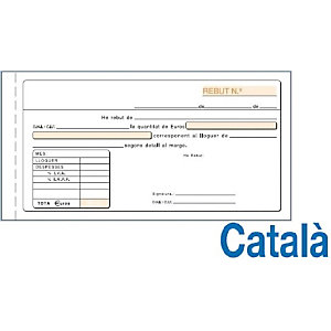 LOAN Talonario preimpreso en català de Alquiler IVA, duplicado, 210 x 105 mm, 50 hojas con copia