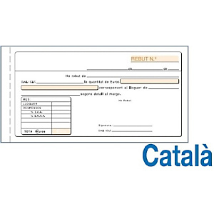 LOAN Talonario preimpreso en català de Alquiler IVA, duplicado, 210 x 105 mm, 50 hojas con copia LOAN Talonario preimpreso en català de Alquiler IVA, duplicado, 210 x 105 mm, 50 hojas con copia