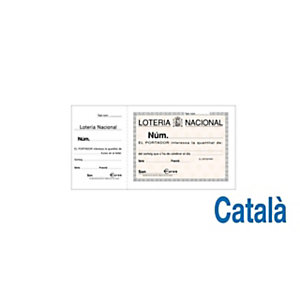 LOAN Talonario preimpreso en català de Loteria , dos tintas, 110 x 205 mm, sin autocopia, 100 hojas