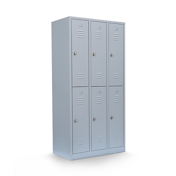 Lockerkast 2-deurs zonder scheidingswand lichtgrijs 6 deuren 50 x 88,5 x 180 cm - 2