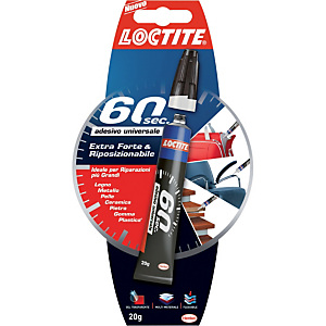 Loctite 60 Secondi Colla con adesivo universale , 20 g