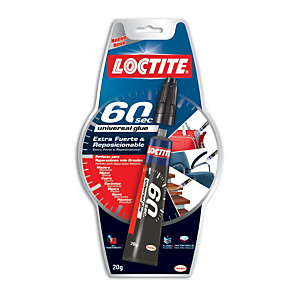 Loctite 60 segundos Pegamento adhesivo universal de más de 100 kg/cm² de resistencia 20 g Loctite 60 segundos Pegamento adhesivo universal de más de 100 kg/cm² de resistencia 20 g