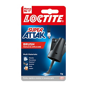 Loctite Colla Super Attak Brush, adesivo universale istantaneo liquido, 5 g