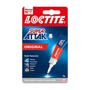 Loctite Colla Super Attak Original, adesivo universale istantaneo liquido, 3 g Loctite Colla Super Attak Original, adesivo universale istantaneo liquido, 3 g