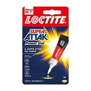 Loctite Colla Super Attak Power Gel, adesivo universale istantaneo per incollaggi flessibili, 3 g