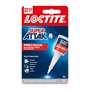 Loctite Colla Super Attak Precision, adesivo universale istantaneo liquido, 5 g Loctite Colla Super Attak Precision, adesivo universale istantaneo liquido, 5 g